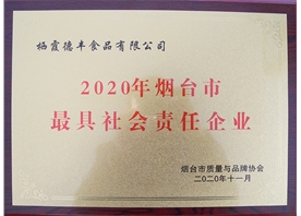 2020年煙臺市最具社會責任企業(yè)